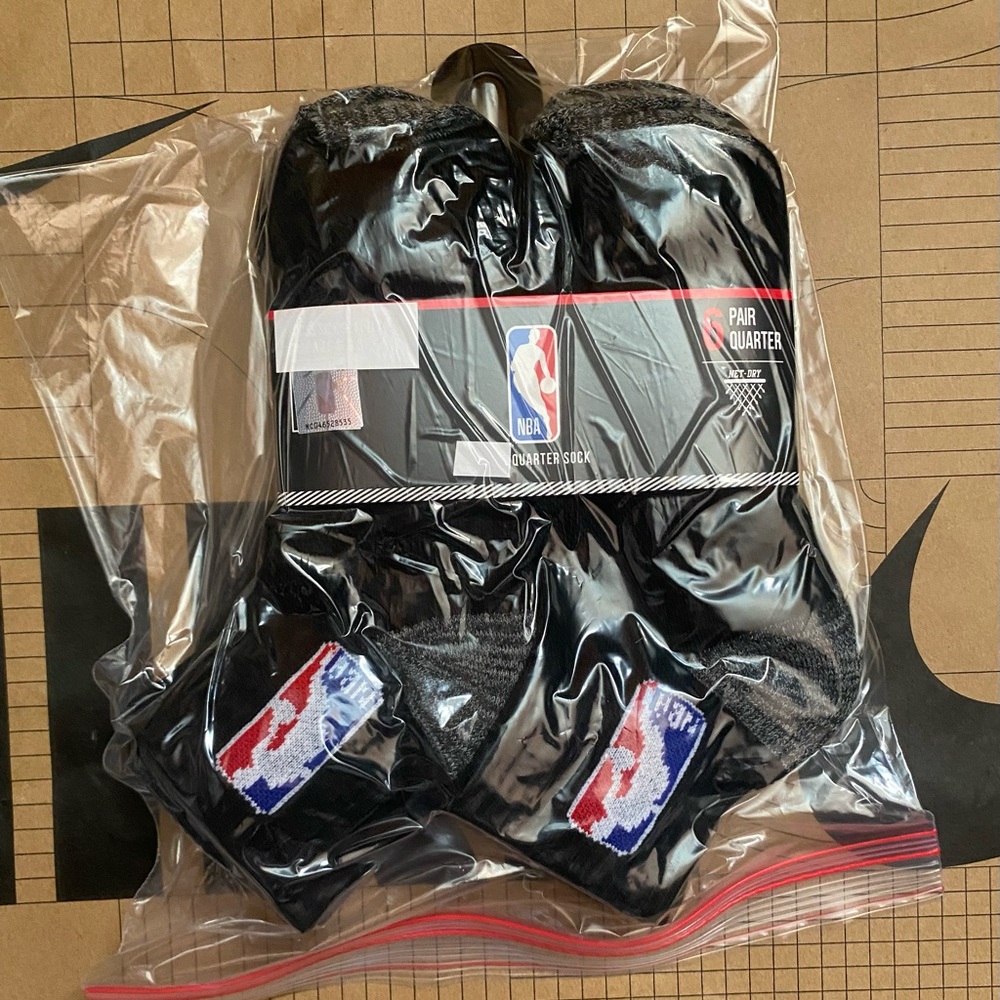NBA OFFICIAL basketball Quarter Cut crew Socks black 6 pack